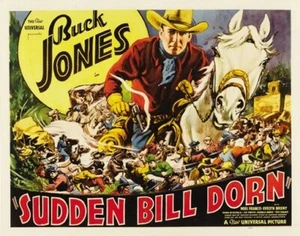SUDDEN BILL DORN MOVIE POSTER Buck Jones RARE VINTAGE - Picture 1 of 1
