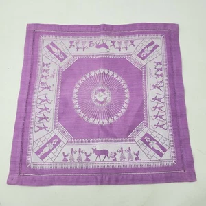 Woven Egyptian Mummy Pharaoh Pyramid Temple Print Napkins Lavender & White - Picture 1 of 6