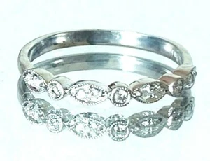 R20610W Antique Diamond 14k White Gold Ring (Size 8) - Picture 1 of 2