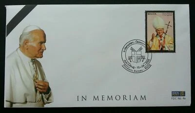 [SJ] Malta In Memorial Gwanni Pawlu II 2005 Pope Religion Culture Leader (FDC) - Image 1 of 4