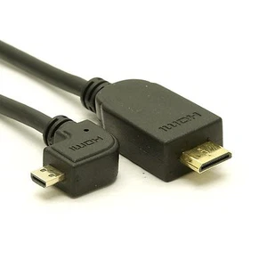 Cable HDMI de ángulo recto de micro a mini - ultradelgado - Imagen 1 de 1