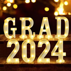 2024 Grad Marquee Light Up Letters Lights Graduation Marquee Numbers Letters ... - Picture 1 of 7