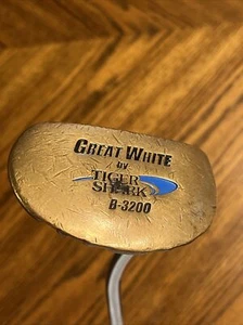 VTG Great White By Tiger Shark B-3200 Putter RH Brass Head 35” - Picture 1 of 9