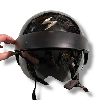 Casco de motocicleta Scorpion EXO 100 visera cara abierta negro brillante  Foto 1 de 4