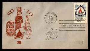 Mayfairstamps US FDC 1960 Camp Fire Girls Wo He Lo First Day Cover aau_77471 - Picture 1 of 2