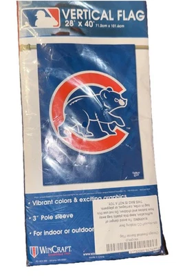MLB Outdoor/Indoor Chicago Cubs Vertical Flag 28x40 New in package - Image 1 of 4