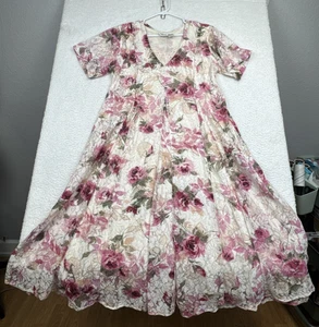 Vintage Olivia Lace Floral Maxi Dress Size PP Small Petite Whimsigoth Fairy  90s - Picture 1 of 24