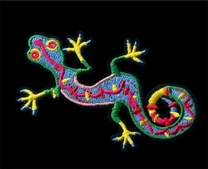 Bügelbild Patch Applikation Bunt Gecko 30+3/4 x 2 inch - Bild 1 von 2