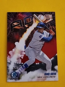 2025 Bowman Chrome Juan Soto SSP CASE HIT Red Adios #’d 3/5 - Foto 1 di 3