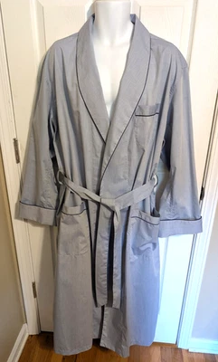 BATA CLÁSICA BROOKS BROTHERS cuello chal XL algodón resistente a las arrugas AZUL NUEVA SIN ETIQUETAS Foto 1 de 4