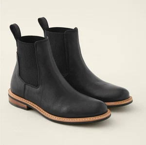 Nisolo Chelsea Boots Size 8 Us Carmen Black Leather Ankle Pull On Ret $250 - Picture 1 of 10