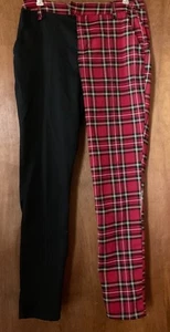 "Pantalones punk a cuadros negros rojos Hot Topic para mujer talla M entrepierna 29""" - Imagen 1 de 5