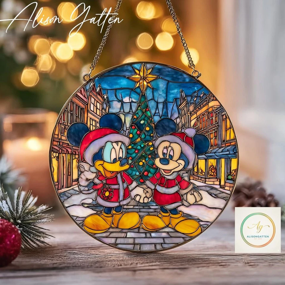 圣诞老鼠彩色玻璃集光器节日装饰 — 第 1/3 张图片