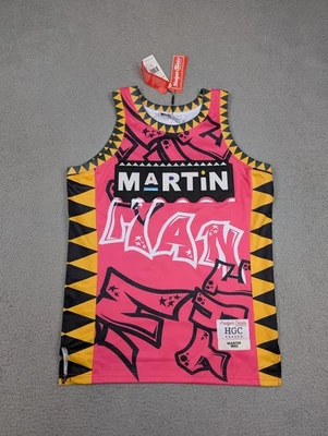 Headgear Classics Jersey Mens Medium Pink Martin Spray Paint Basketball 1992 New - Image 1 of 4