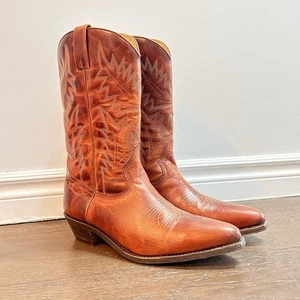 Double H Cowboy Boots Brown Leather Men's Size 9 1/2 Made In Romania - Bild 1 von 7
