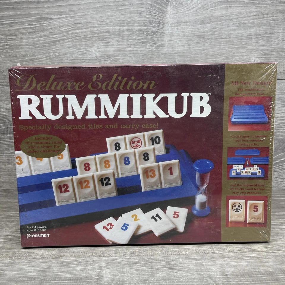 Vintage Rummikub Deluxe Edition Pressman Tile Board Game Sealed 2-4 Players 8+ - Image 1 of 4