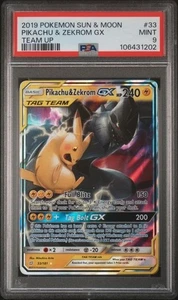 2019 Pokemon Sun & Moon Team Up #33 Pikachu & Zekrom GX PSA 9 - Bild 1 von 2