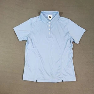 Footjoy Camicia Donna Grande Blu Manica Corta Golf Polo Casual Tennins Activewear - Foto 1 di 10