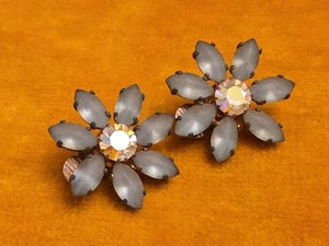 Pendientes de clip vintage con diamantes de imitación y estrella azul - Imagen 1 de 6