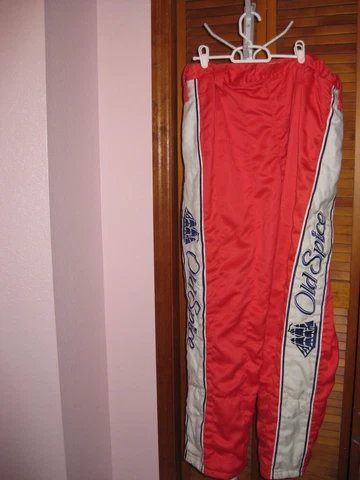 RARE Simpson #21 Team JGR Old Spice Firesuit Pants Race Worn by B. Pegram COA Cover