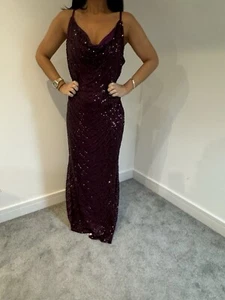 LIPSY SIZE 18 DRESS PAIGE BURGUNDY ALL OVER SEQUIN MAXI BRAND NEW WITH TAGS - Picture 1 of 5