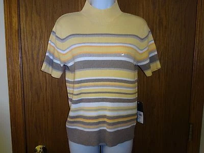 NEW WOMEN'S RELATIVITY MOCK TURTLENECK SWEATER YELLOW SIZE S MSP $34 - Image 1 of 4