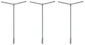 Faller 180122 lampada da palo incrociato LED, due bracci, bianco freddo, 3 pezzi - Foto 1 di 1