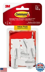 Command Medium Wire Toggle Hooks, Damage Free Hanging Wall Hooks with Adhesiv - Picture 1 of 5