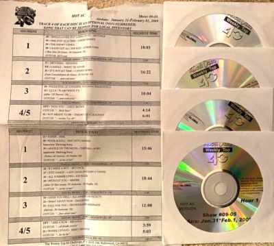 1/31/09 RICK DEES HAC TOP 40: TAYLOR SWIFT #13 "LOVE STORY",THE FRAY,THE KILLERS - Image 1 of 2