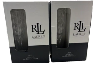 Ralph Lauren Aston Champagne Flutes Crystal Drinkware Glass Designer - Set of 4 - Picture 1 of 9