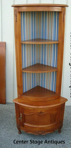60961 French 2 piece Corner China Cabinet Curio Cover