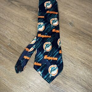 Rare Vintage Miami Dolphins NFL Football Neck Tie  Ghost Images