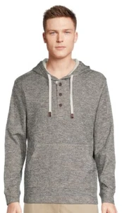 🆕️GEORGE Small Mens Henley Hoodie Black Soot ⚫️ - Picture 1 of 5
