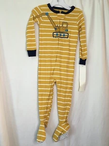 New Carter's 1-Piece Construction Cotton Pajama PJs Footie Sleeper Toddler Boy - Picture 1 of 4