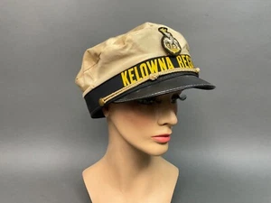 Vtg Kelowna BC Regatta Skippers Captains Hat Boat Race Logo Patch Yacht Cap 50s - Picture 1 of 15