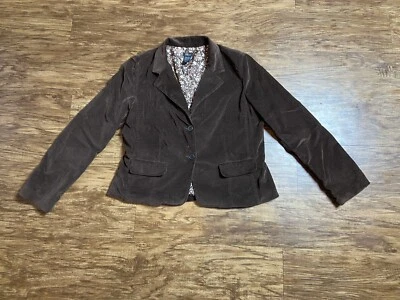 New Frontier Polyester Brown Button Down Jacket Womans XL — 第 1/4 张图片