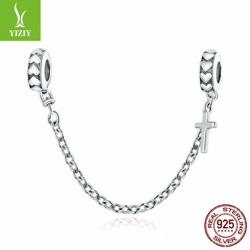 VALENTINO Moda Donna Autentico S925 Argento Sterling Semplice Croce Charms Fit Bracciali