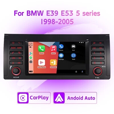 Coche Estéreo AHD BT Alta Potencia Android Auto BMW E39 X5 Serie 5 CarPlay FM/AM Foto 1 de 4