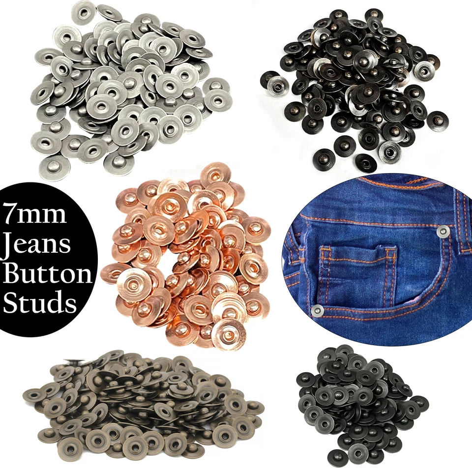 Jeans Knöpfe Nieten Mit Zurück Nadeln für Handtaschen Jacke Bekleidung 10-500pcs - Bild 1 von 1