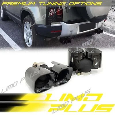 Black Rear Tail Exhaust Muffler Tip Pipes For Land Rover Defender 90 110 2020-24 Foto 1 de 4