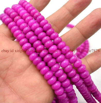 Cuentas sueltas rondelle de piedras preciosas Sugilite rosa liso natural de 5x8 mm hilo de 15" Foto 1 de 4