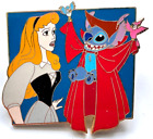 Disney Pin # 38619 Disney Auctions - Stitch & Aurora / Briar Rose LE 500  PK15