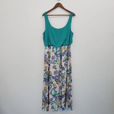 Maxi Vestido Largo Floral Sin Mangas Bisou Bisou Para Mujer Talla 16 Multicolor Informal Foto 1 de 4