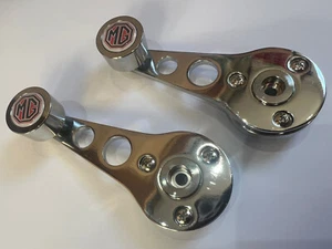 Mg Mgb , Mgb Gt Midget Chrome Winder Handles With Mg Logo - Picture 1 of 3