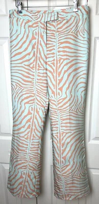 Pantalones de tiro alto con estampado de cebra 100 % seda talla 8 J McLAUGHLIN Foto 1 de 4