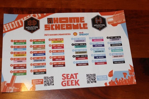 Houston Dynamo & Dash magnetic schedule Cover
