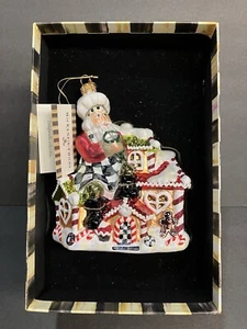 NIB~MACKENZIE CHILDS~ “Pastry Chef Santa”~Glass Ornament 53913-2205 - Picture 1 of 9