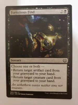 MTG Magic The Gathering Card Fortuitous Find Sorcery Black Kaladesh 2016 - Image 1 of 2