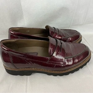 Mocassini donna Earthies Braga bordeaux patè in pelle taglia 7,5 slip on - Foto 1 di 9