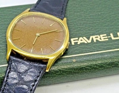 VINTG FAVRE LEUBA 21215 MANUAL MENS DRESS WATCH CAL.7001 RARE DAIL SQURE-CASE - Image 1 of 4